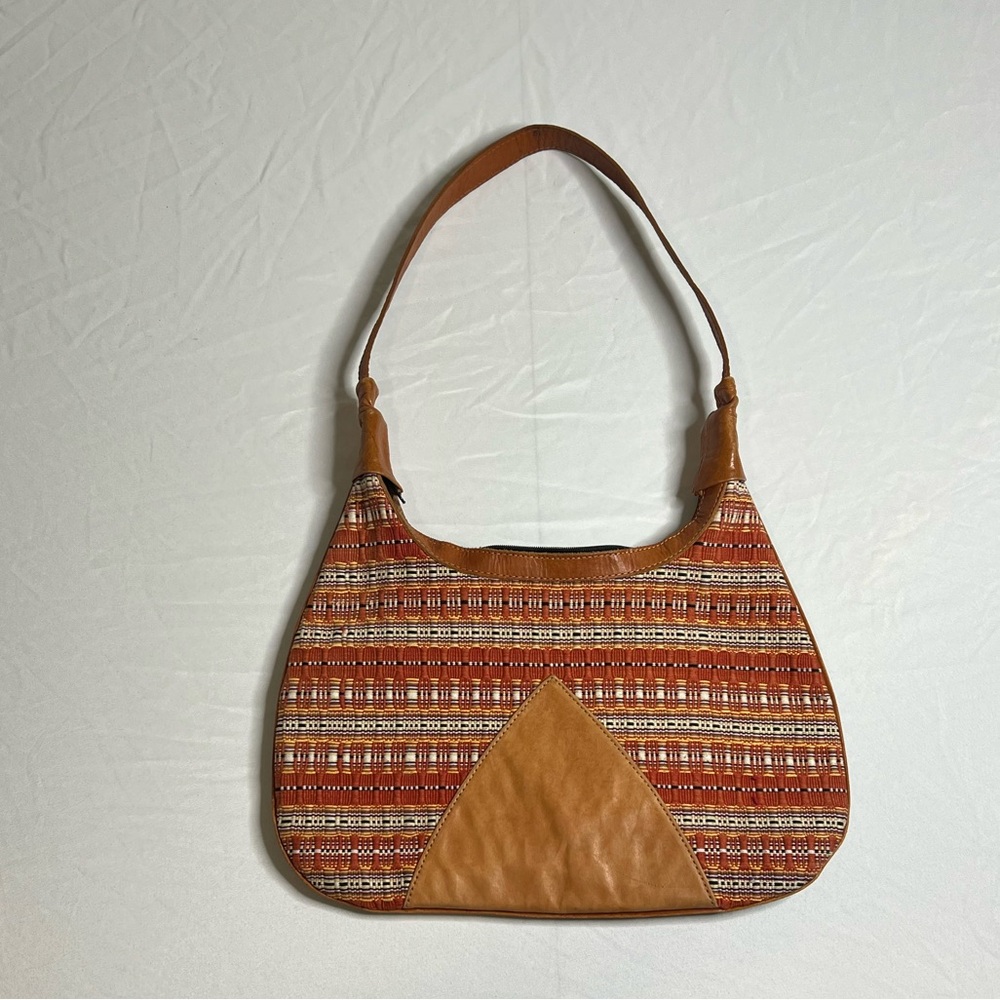 Brown and Tan Women's Shoulder Bag